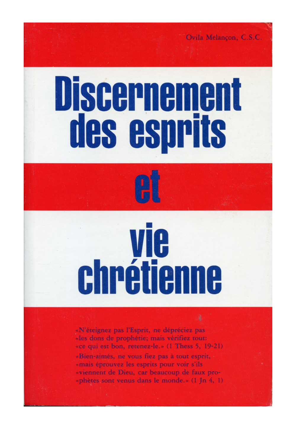 DISCERNEMENT DES ESPRITS ET VIE CHRÉTIENNE