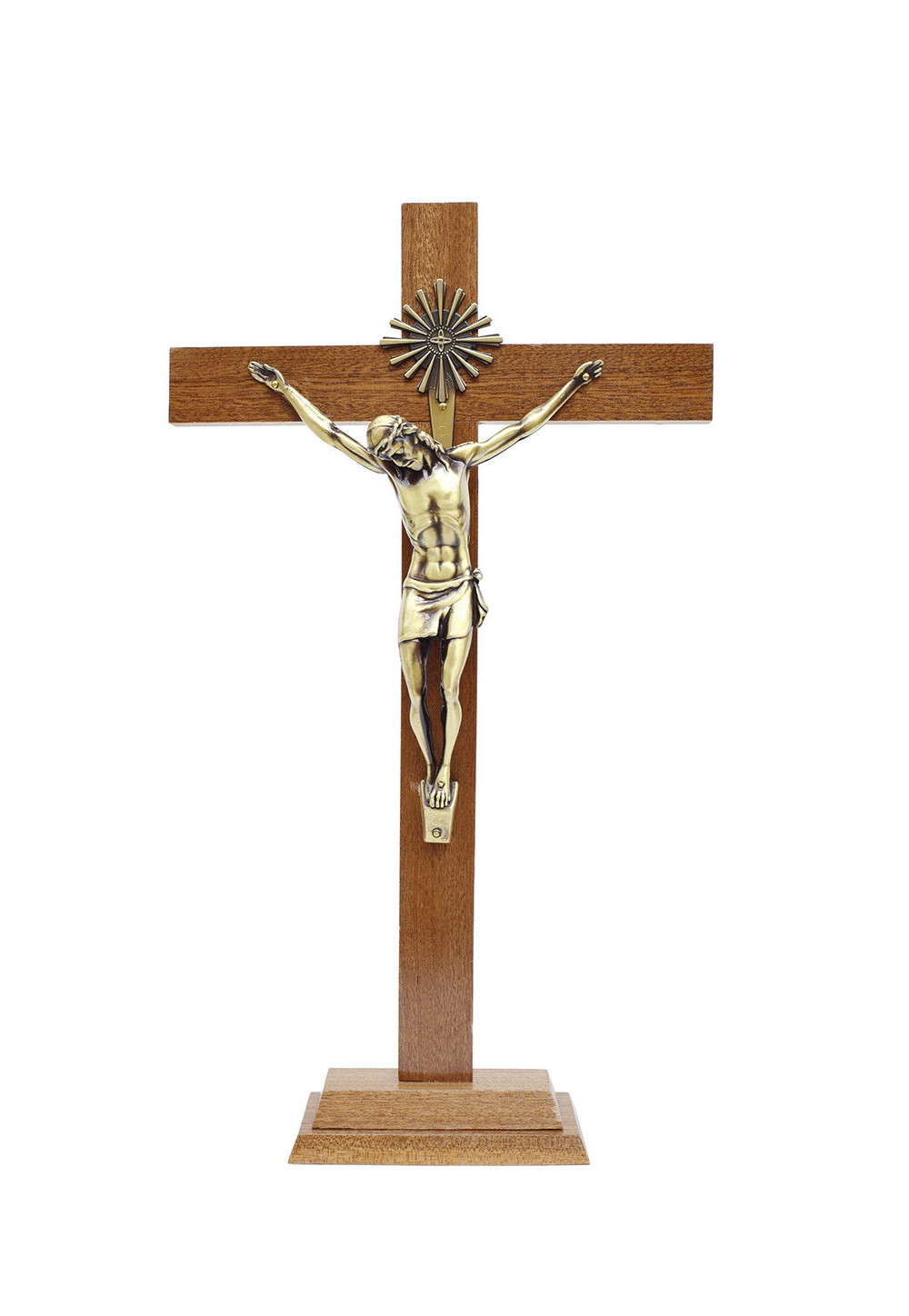 Crucifix sur pied bronze