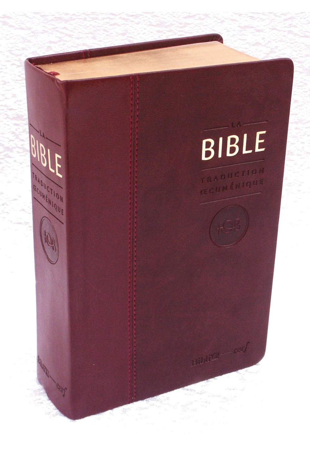 BIBLE TOB SIMILI CUIR tranche or