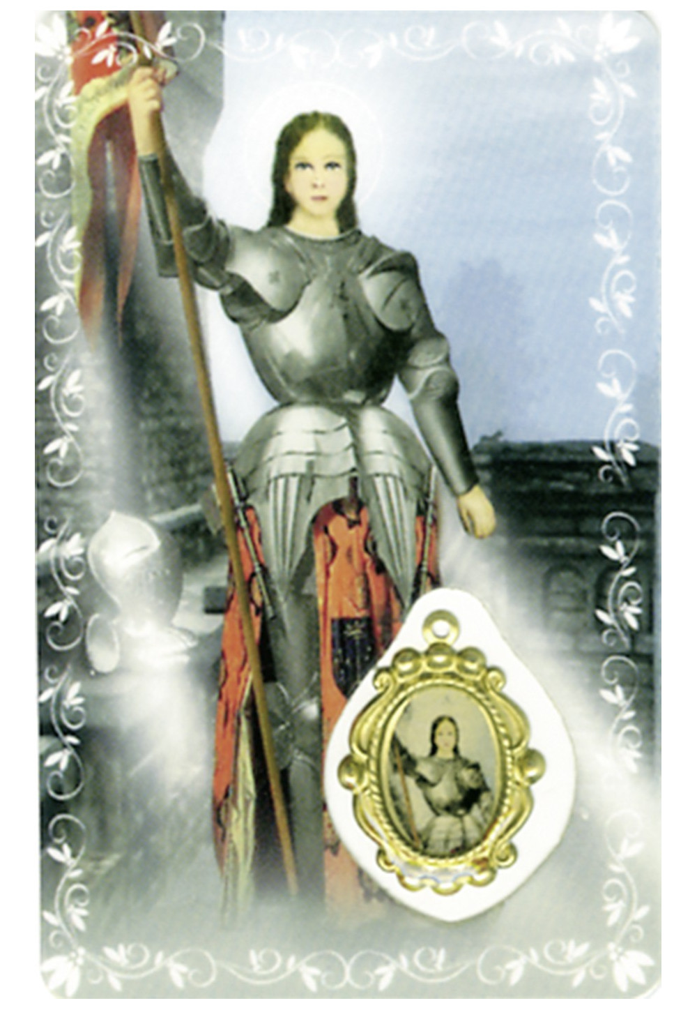 CARTE MÉDAILLE PLASTIFIÉE JEANNE D'ARC